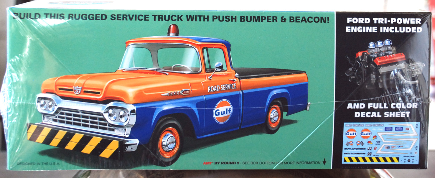 AMT 1407 1960 Ford F 100 Pickup Truck w. Trailer 1:25 Bausatz neu 2024