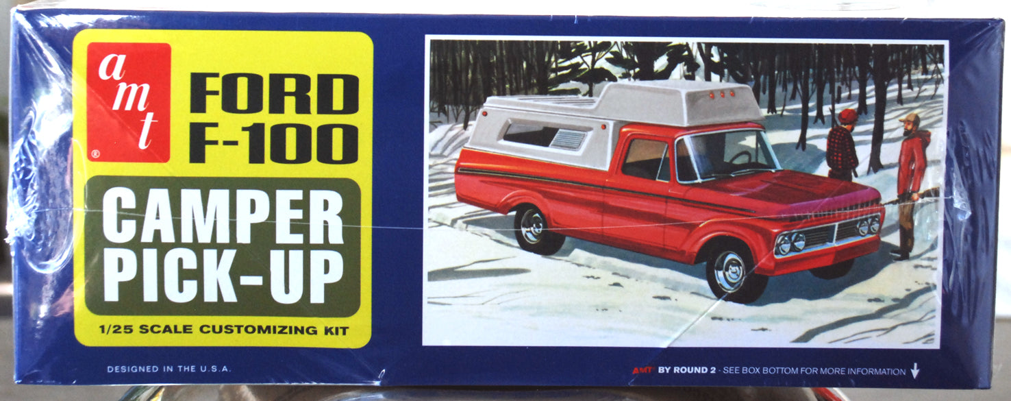 AMT 1412 1963 Ford F 100 Pickup Camper Truck 1:25 Bausatz neu 2024