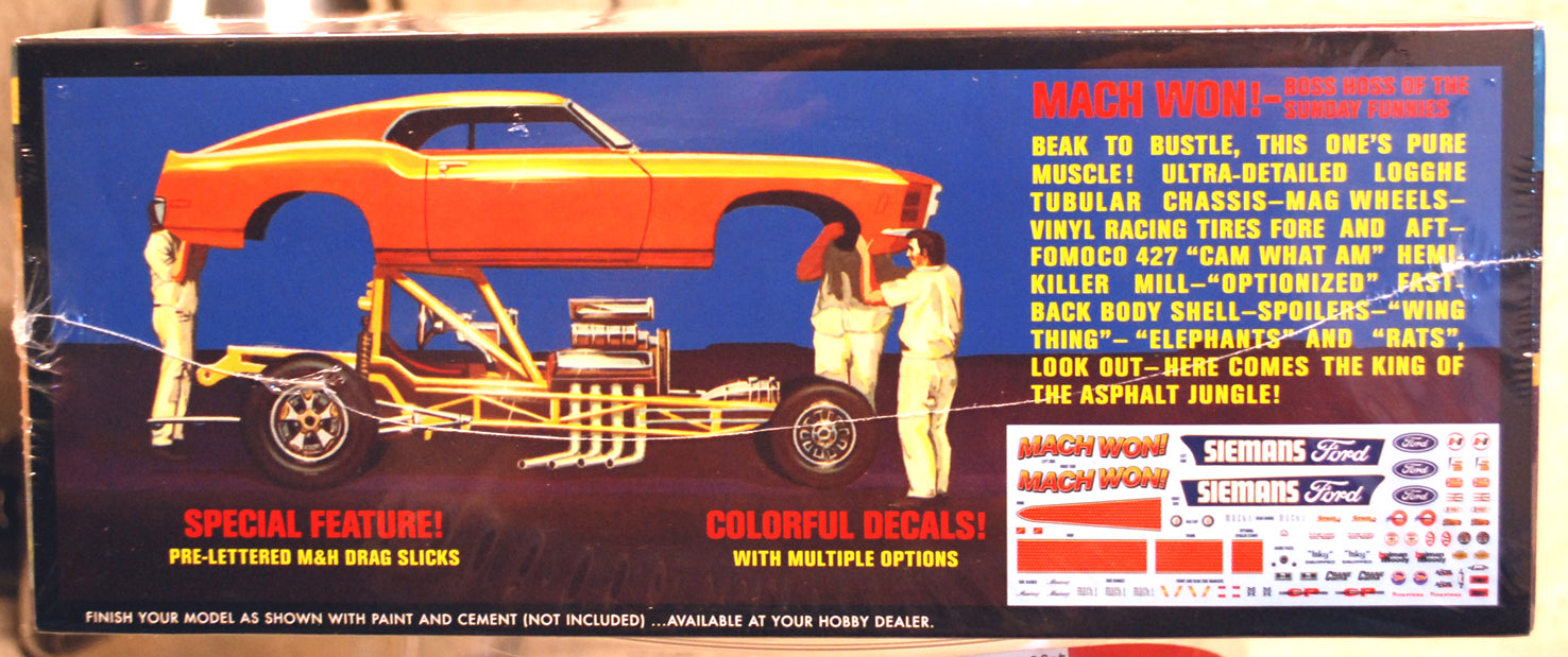 AMT 1455 1970 Ford Mustang Funny Car Mach Won! 1:25 Bausatz wieder neu 2024