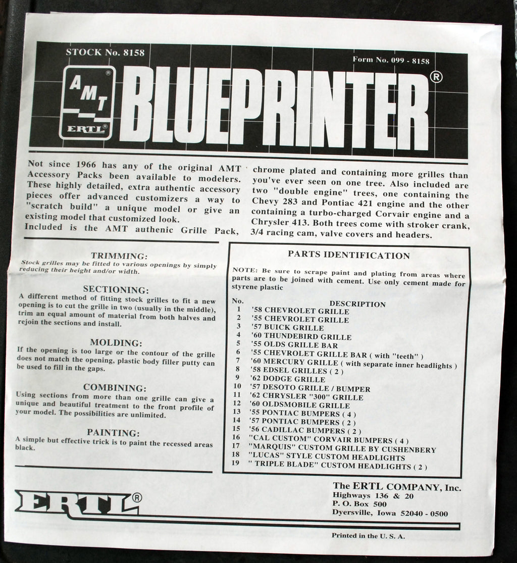 AMT 8158 Blueprinter Parts Pack 1:25 Bausatz