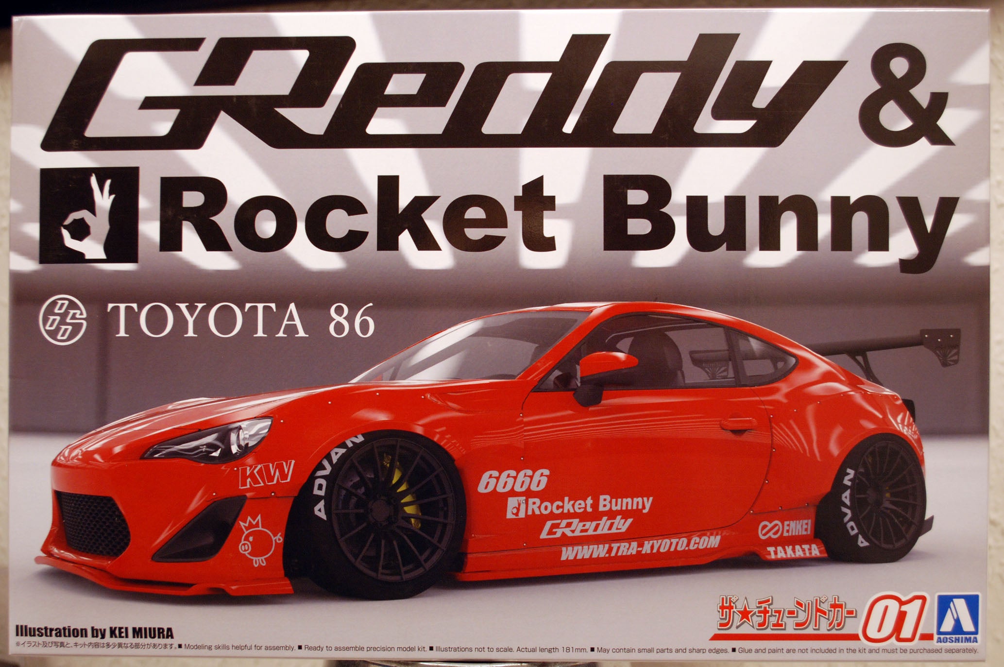 Aoshima 200872 2012 Toyota 86 GReddy & Rocket Bunny Enkei Linksstrg. JDM 1:24