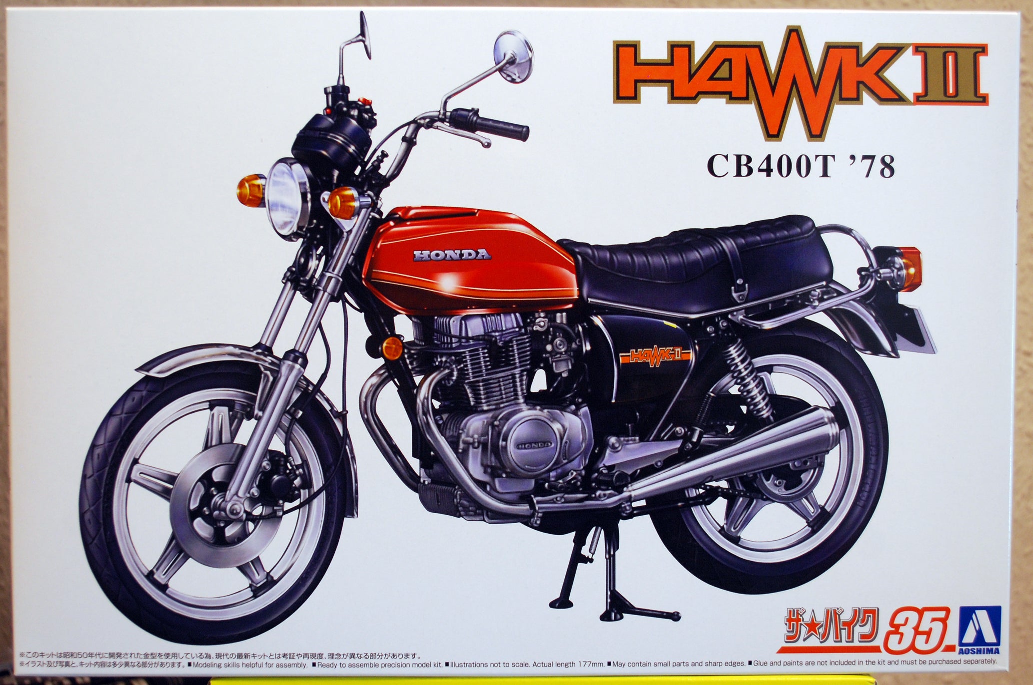 Aoshima 063040 1977 Honda CB 400 T Hawk II 1:12 Motorrad