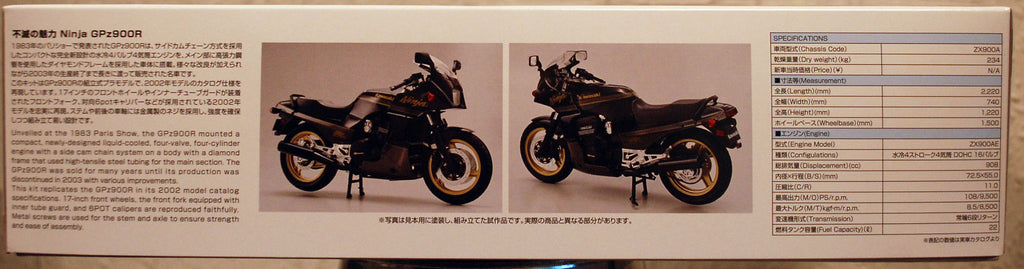 Aoshima 063125 2002 Kawasaki GPZ 900 R Ninja, 1:12 Motorrad Bike
