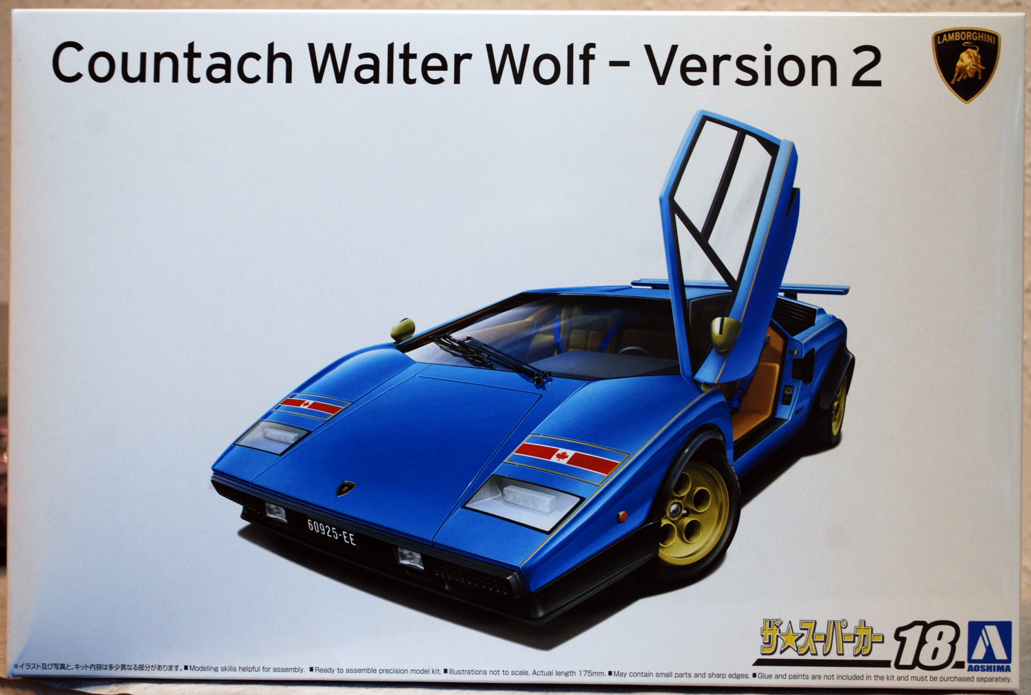 Aoshima 063835 1976 Lamborghini Countach Walter Wolf Vers. 2 LP 400 1:24