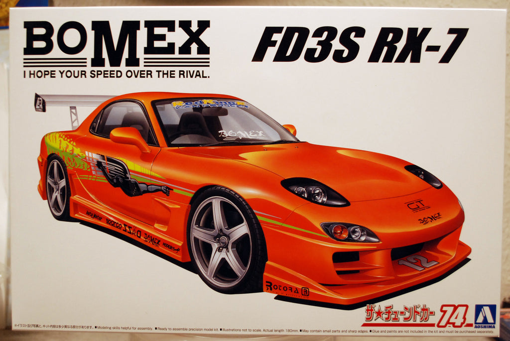 Aoshima 063996 1999 Mazda RX 7 FD3S Bomex JDM 1:24