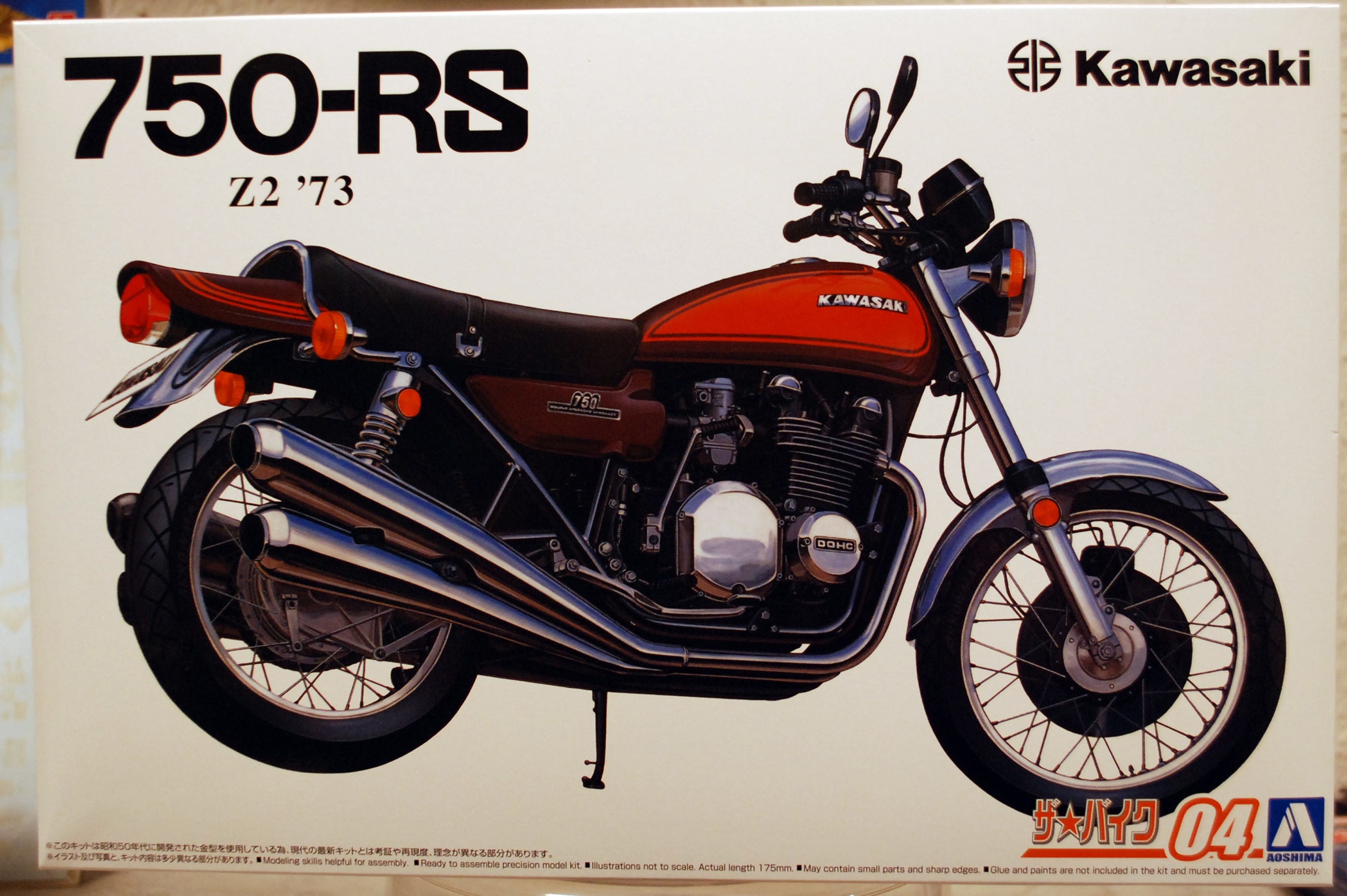 Aoshima 064320 1973 Kawasaki 750 RS Z2 1:12 Motorrad Bike