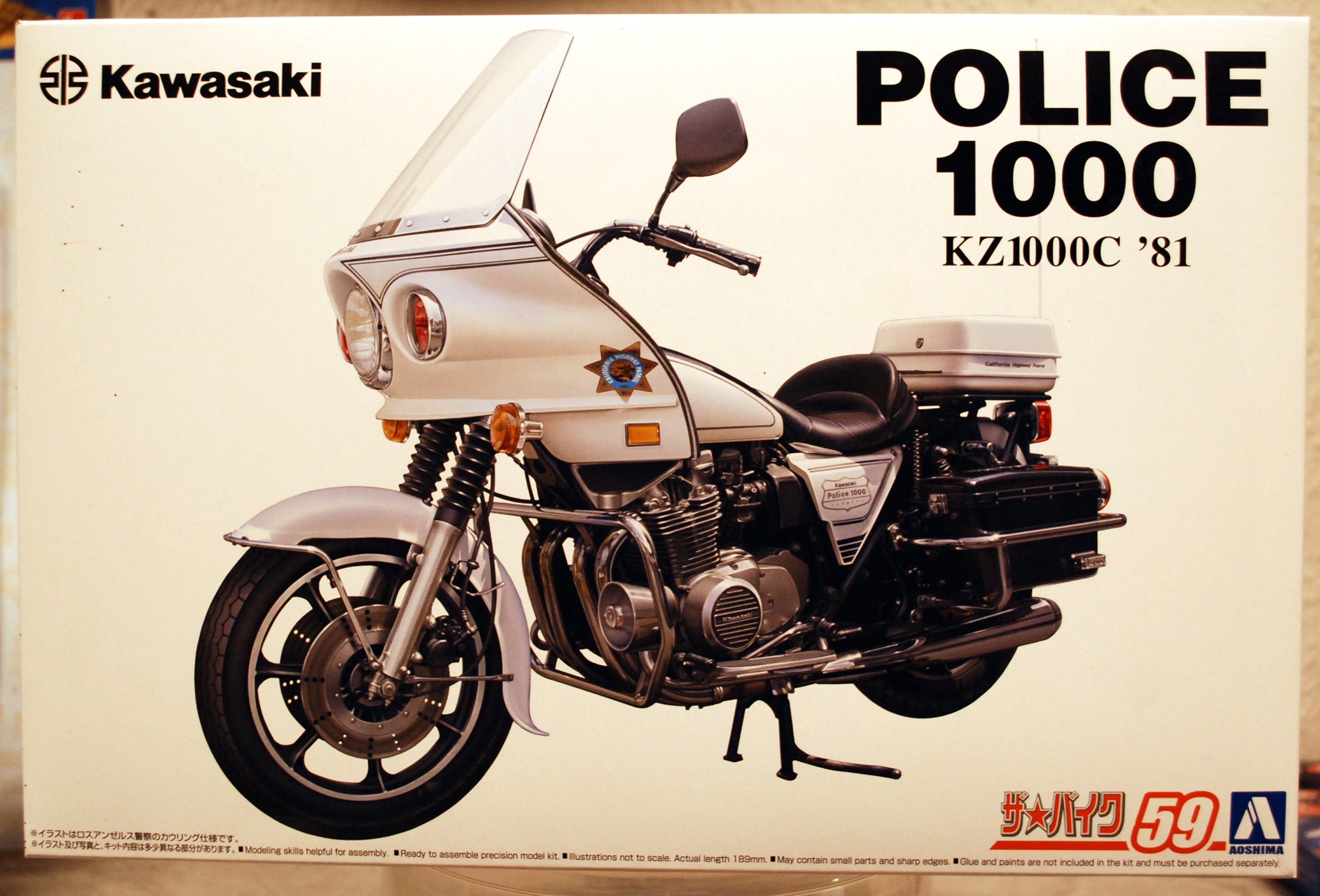 Aoshima 064801 1981 Kawasaki KZ 1000 C Police 1:12 Motorrad Bike
