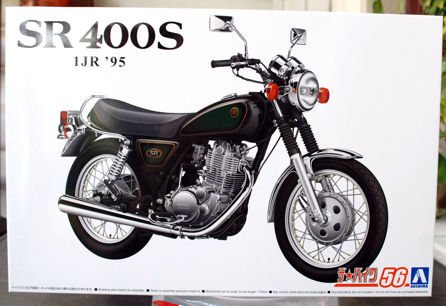 Aoshima 065662 1995 Yamaha SR 400 S 1JR 1:12 Motorrad Bike Bausatz