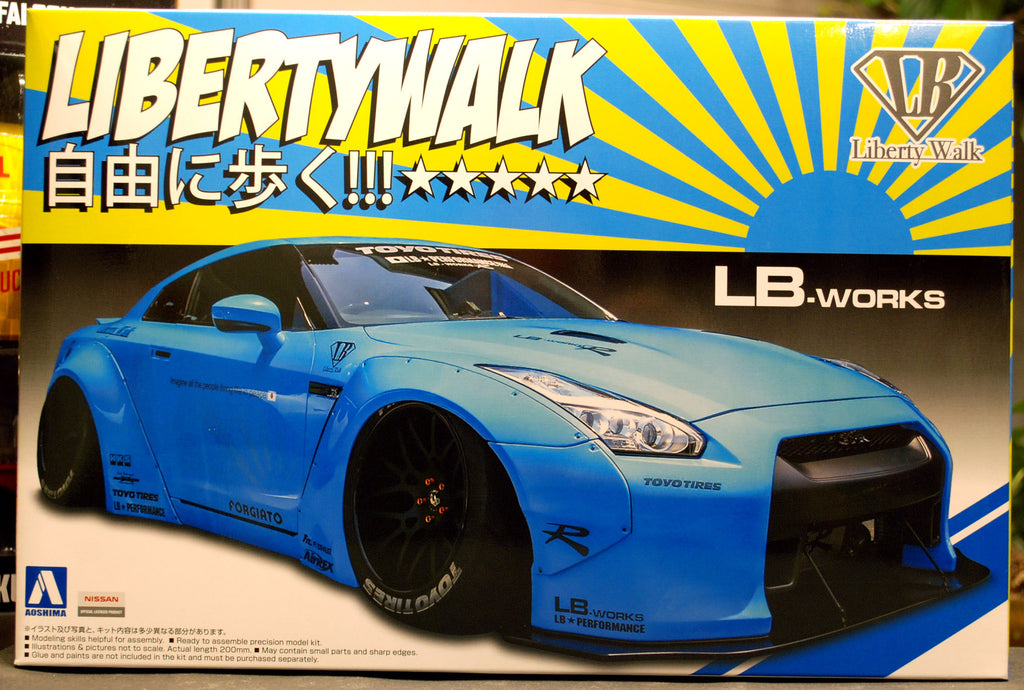 Aoshima 054024 2014 Nissan Skyline GT-R R 35 LB Works Liberty Walk JDM 1:24