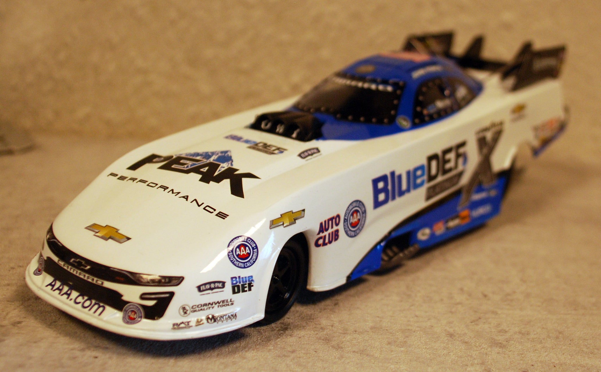 Autoworld AWN004 2021 Chevrolet Camaro NHRA Funny Car Blue Def 1:24
