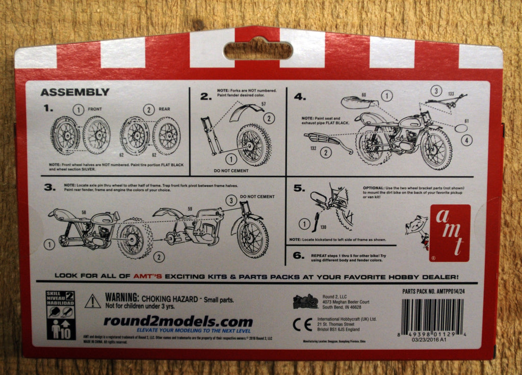 AMT PP 014 Motorcycles & Accessories Double Dirt Bikes 1:25