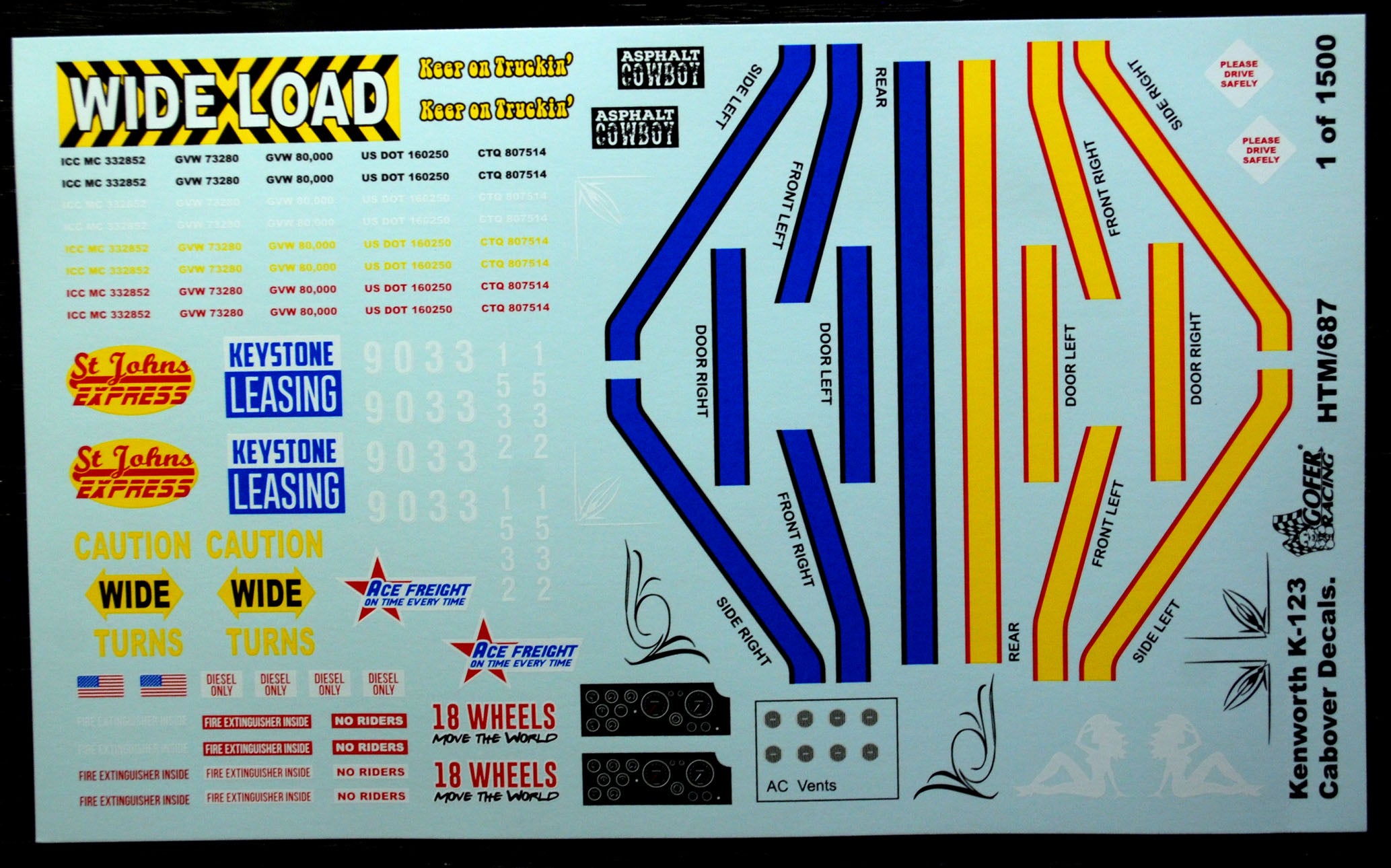 Gofer 629 Truck Decals International 4300 Eagle
