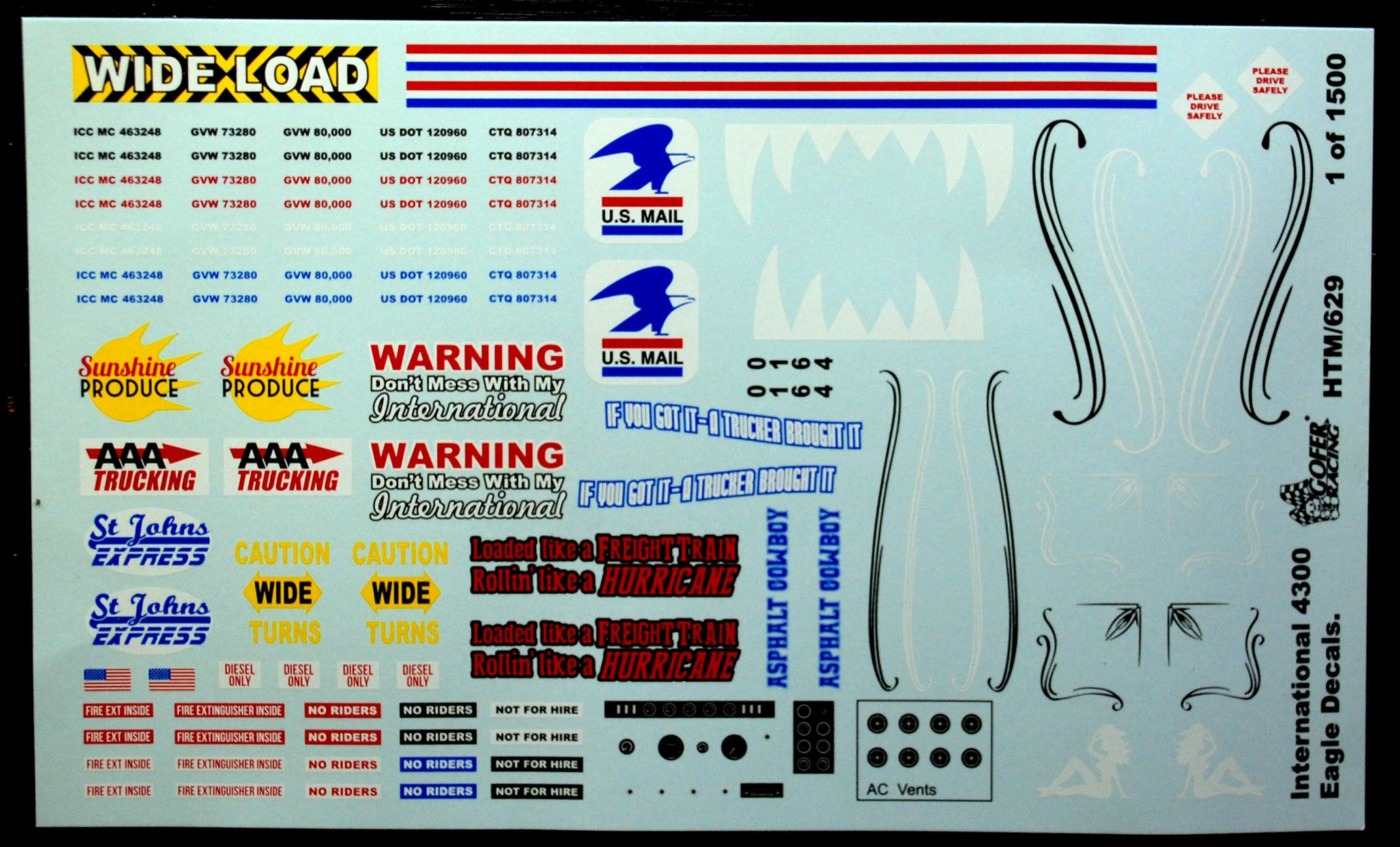 Gofer 687 Truck Decals Kenworth K123 COE
