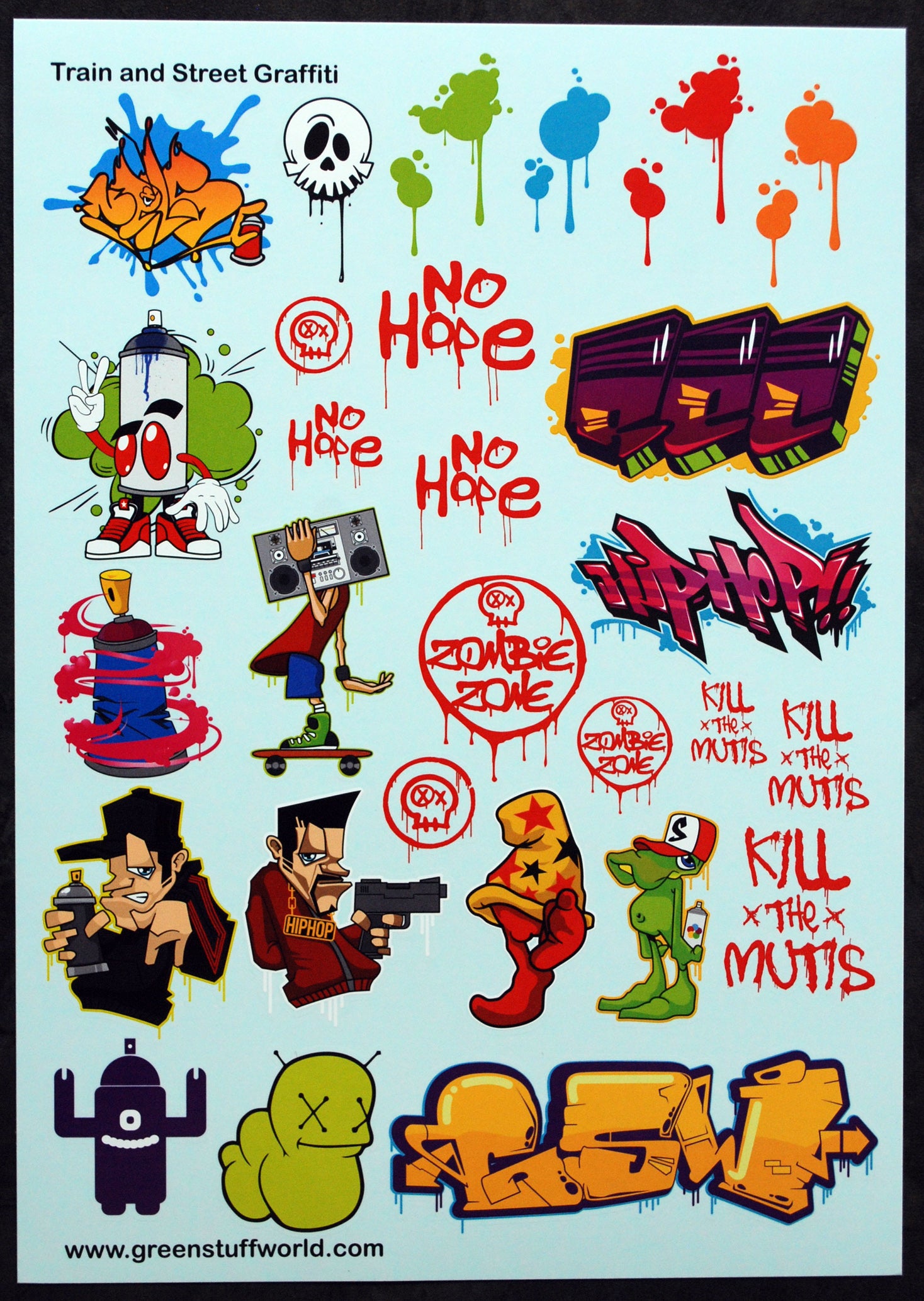 Green Stuff World 2007 Train & Street Graffiti farbig Decals