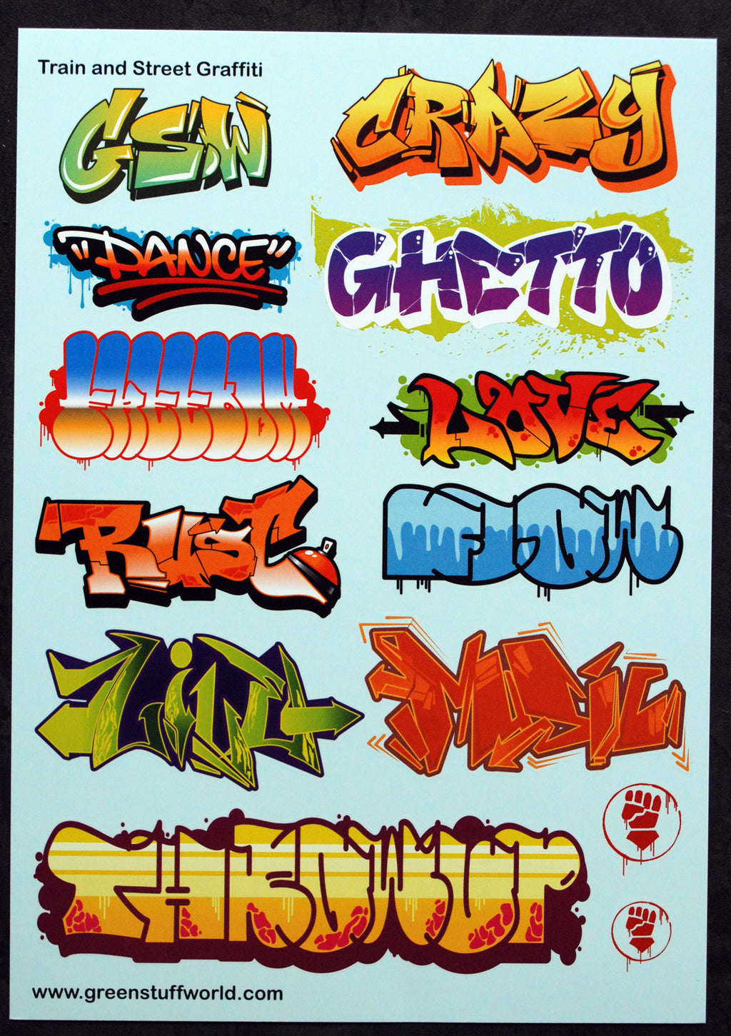 Green Stuff World 2007 Train & Street Graffiti farbig Decals