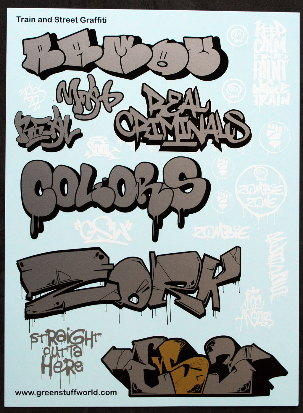 Green Stuff World 2008 Train & Street Graffiti Silber Decals