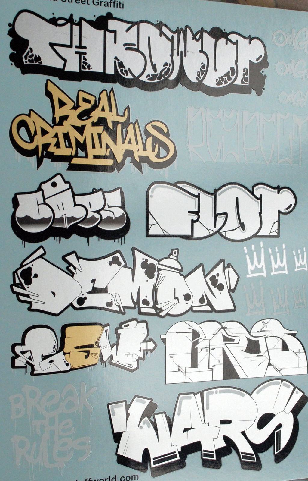 Green Stuff World 2008 Train & Street Graffiti Silber Decals