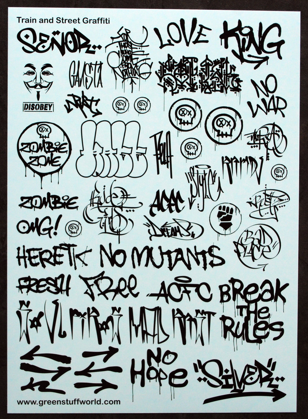 Green Stuff World 2009 Train & Street Graffiti Black Decals