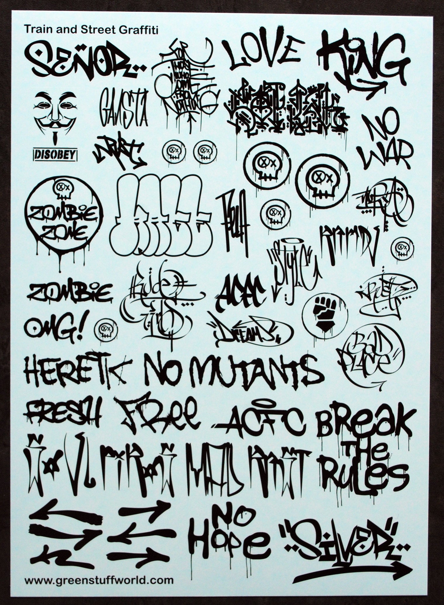 Green Stuff World 2009 Train & Street Graffiti Black Decals