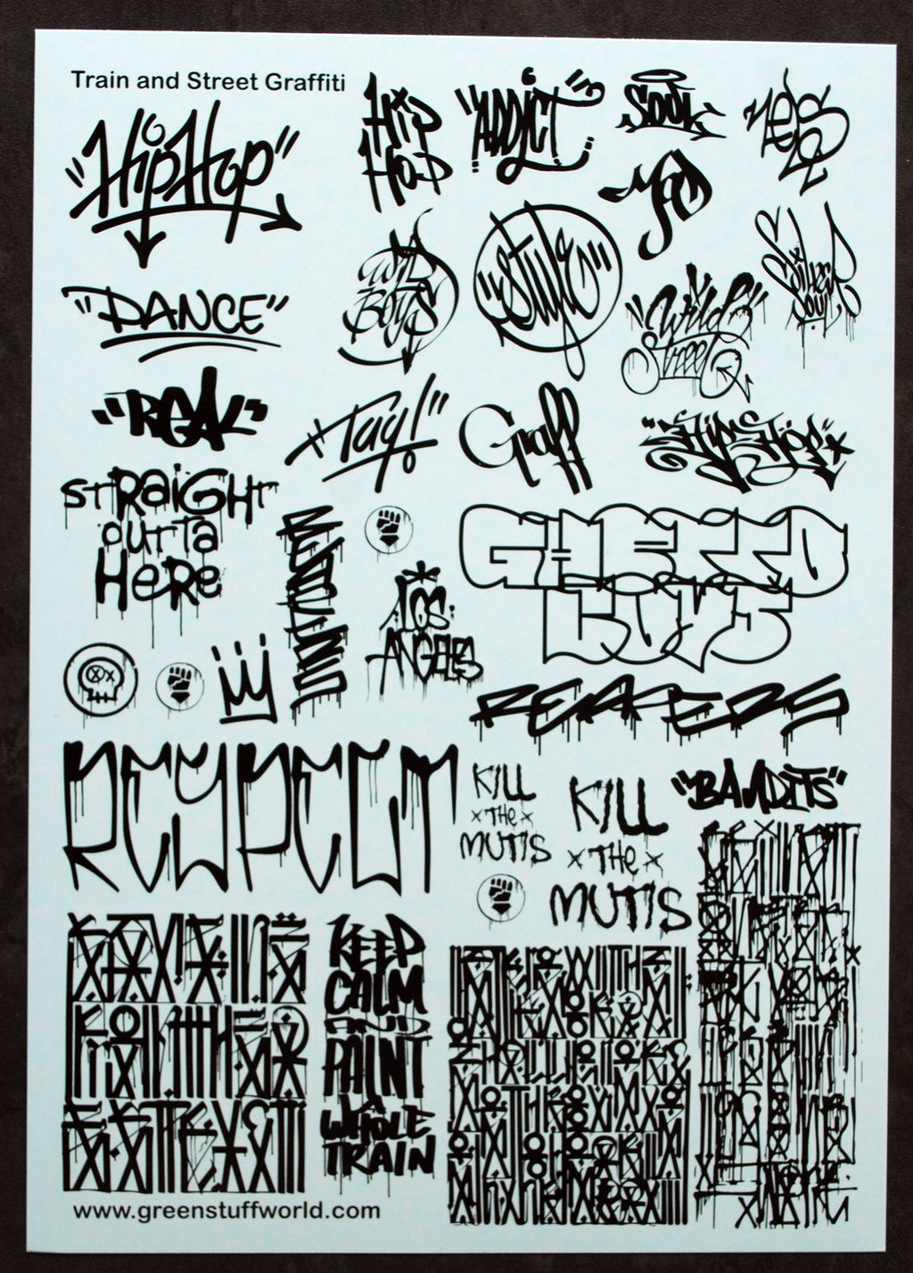 Green Stuff World 2009 Train & Street Graffiti Black Decals