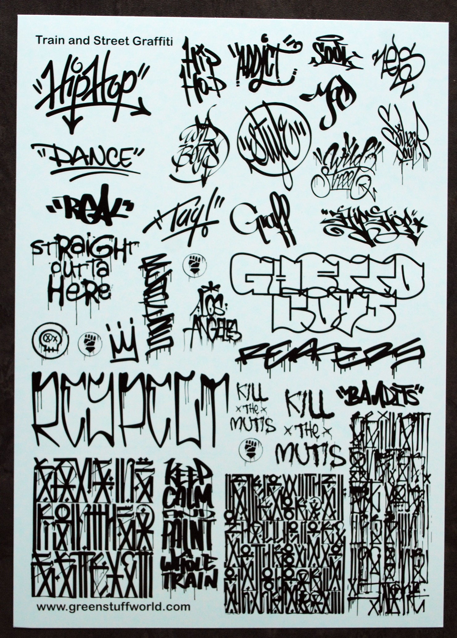Green Stuff World 2009 Train & Street Graffiti Black Decals