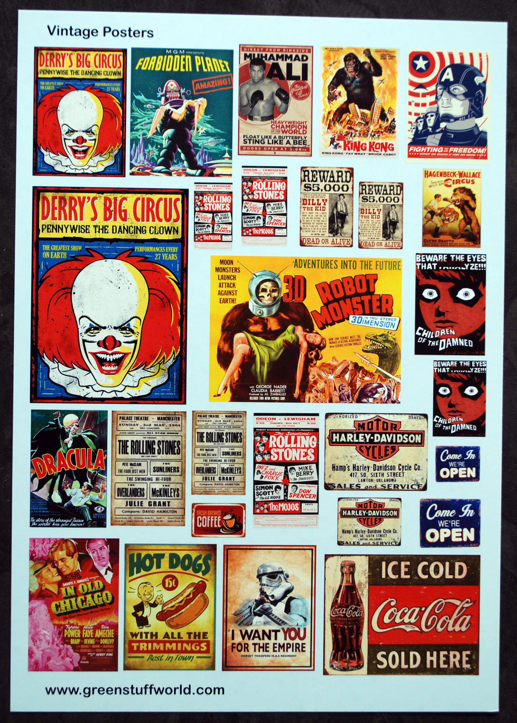 Green Stuff World 2010 Vintage Postersi farbig Decals