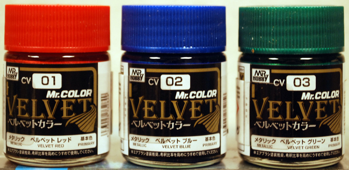 Mr. Hobby Gunze Mr. Color Velvet 18ml CV01 bis 03 Velvet Red Blue Green