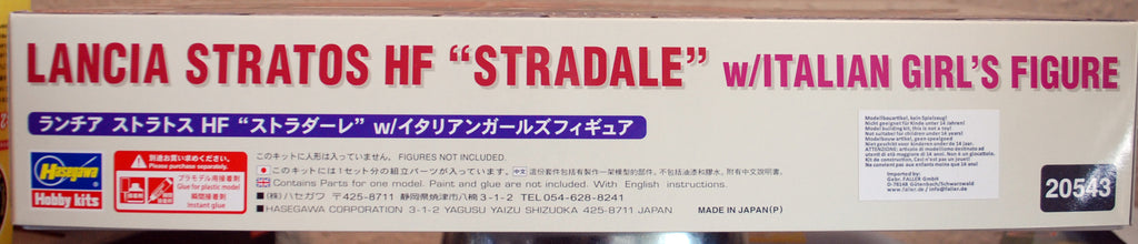 Hasegawa 20543 1972 Lancia Stratos HF Stradale w. Italians Girl Figure 1:24