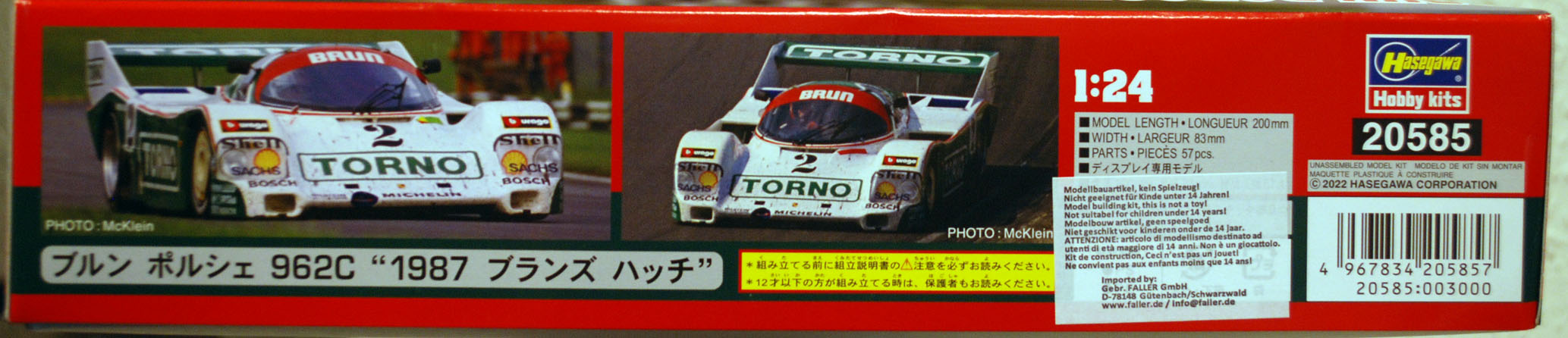 1987 Brun Porsche 962 C Brands Hatch 1:24 Hasegawa 20585