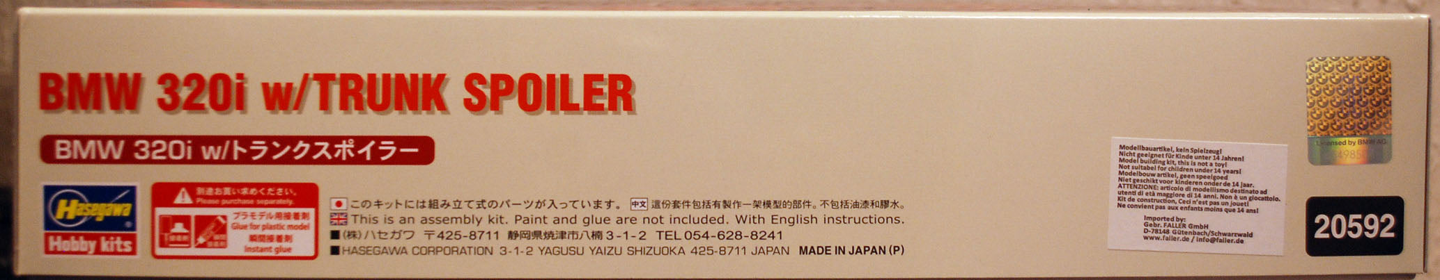 Hasegawa 20592 1990 BMW 320 i E 36 1:24