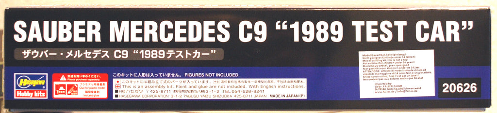 Hasegawa 20626 1989 Sauber Mercedes C9 Mass Schlesser AEG Testcar 1:24