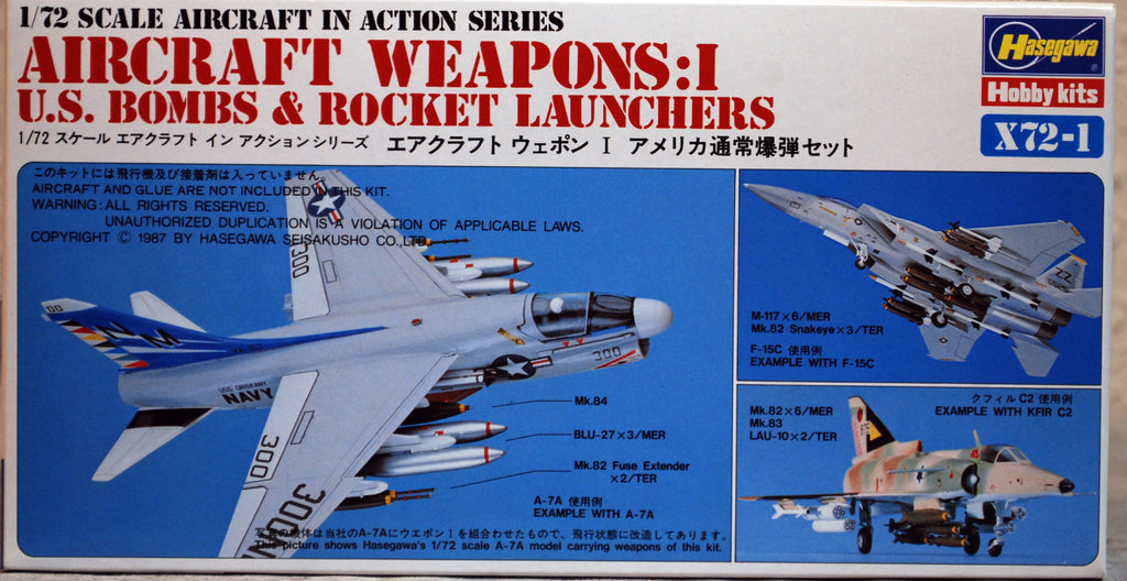 Aircraft Weapons I US Bombs & Rocket Launchers Flugzeug Deck 1:72 Hasegawa 35001