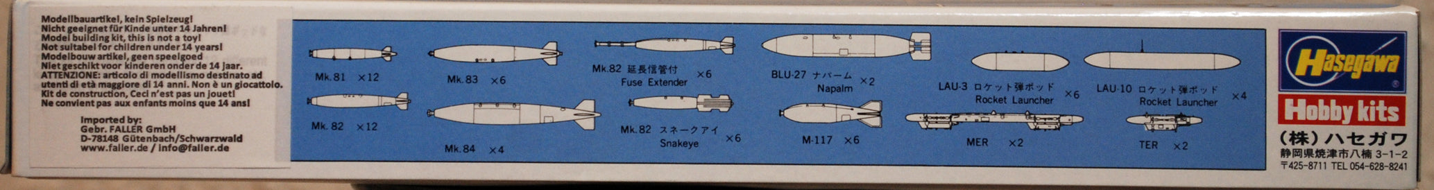 Aircraft Weapons I US Bombs & Rocket Launchers Flugzeug Deck 1:72 Hasegawa 35001