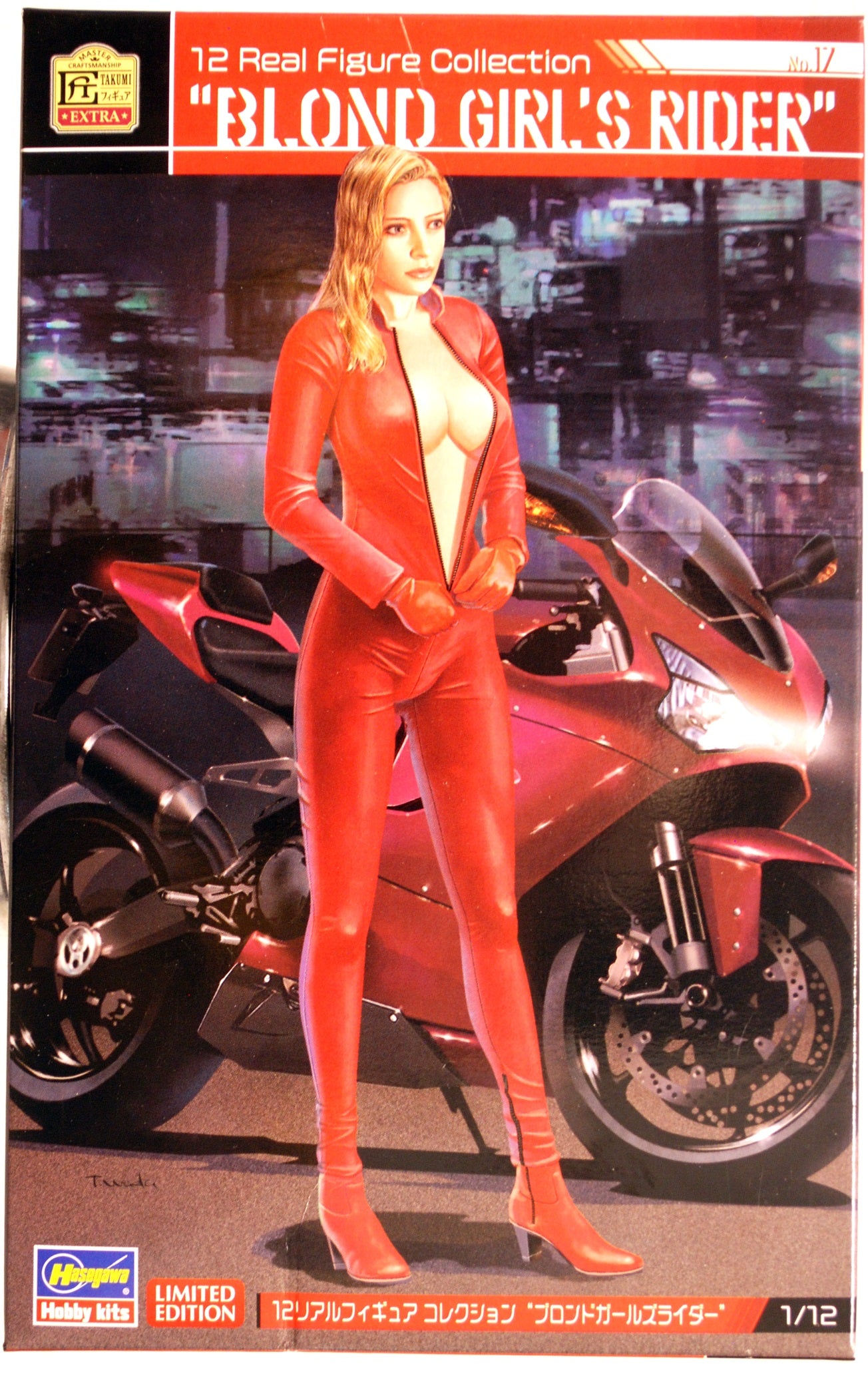 Hasegawa 52323 Blond Girl´s Rider Motorrad Fahrer #17 1:12 Neu 2022