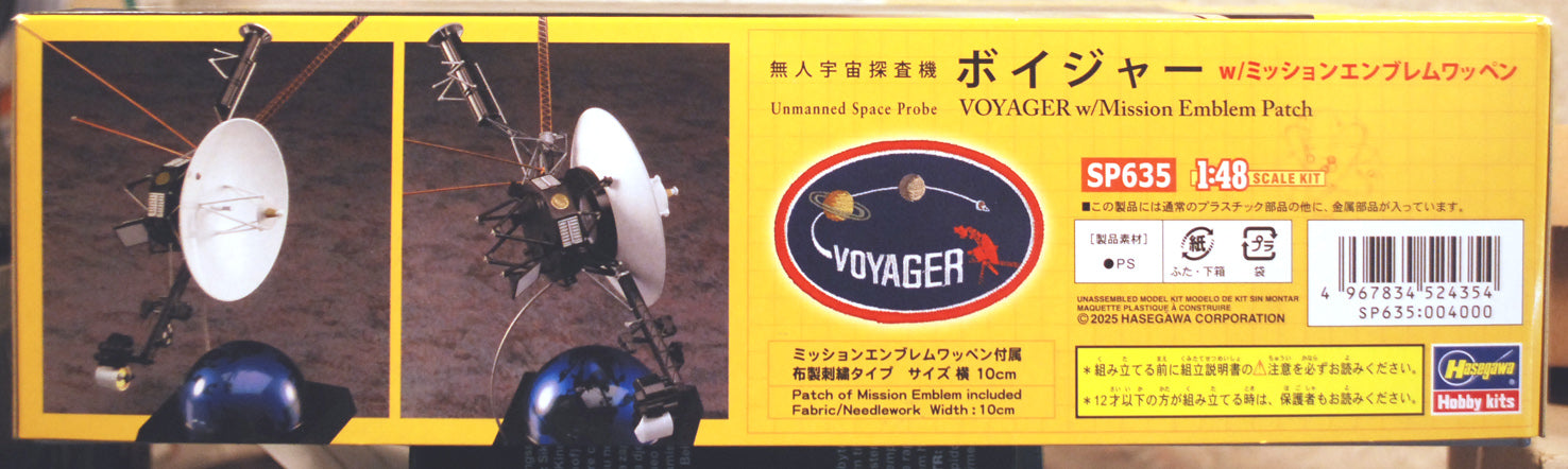 Hasegawa 52435 1977 Voyager 1 + 2 unbemannte Raumsonde w. Mission Patch 1:48