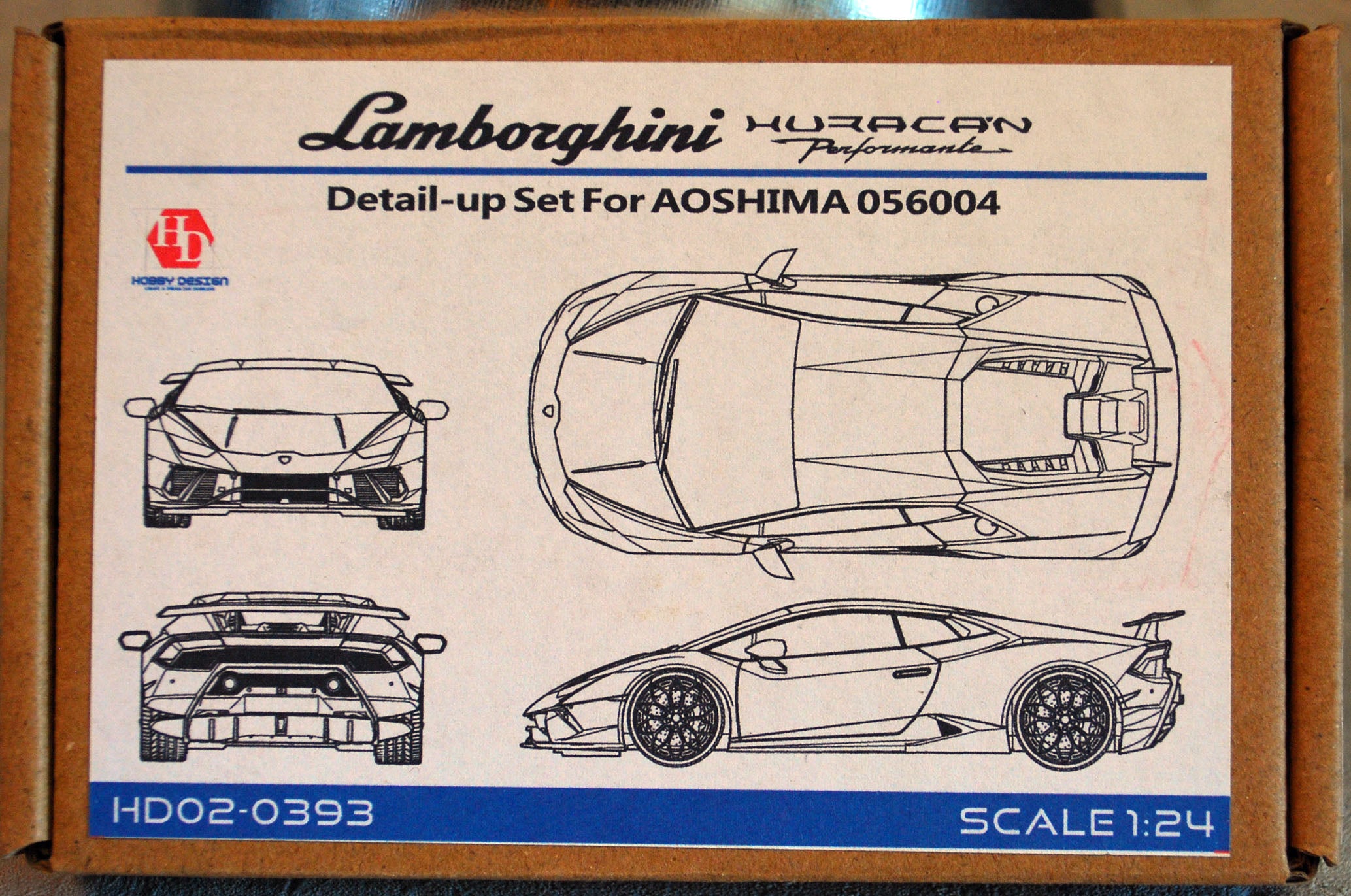 2017 Lamborghini Huracan Performante PE Zurüst Set 1:24 Hobby Design HD02-0393