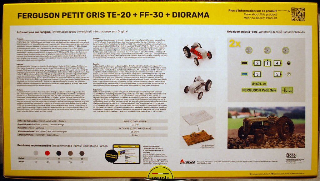 Heller 50326 Ferguson Petit Gris TE20 & FF30 Diorama 1:24 Neu 2022