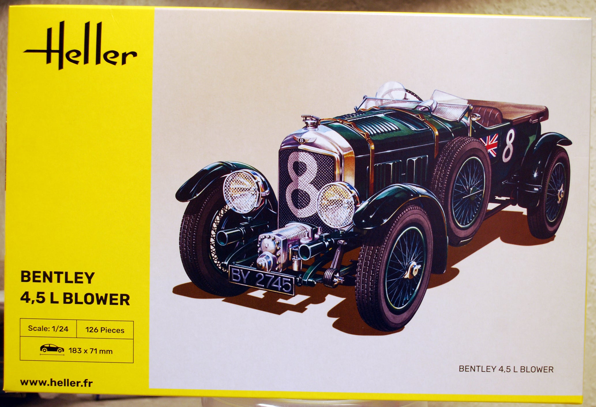 1930 Bentley 4,5 L Blower No. 8 Le Mans 1:24 Heller 80722