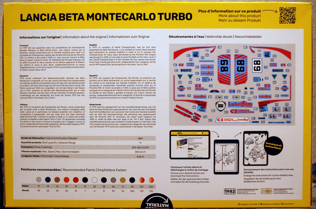 Heller 80741 1979 Lancia Beta Monte Carlo Turbo 1:24 Bausatz wieder 2025