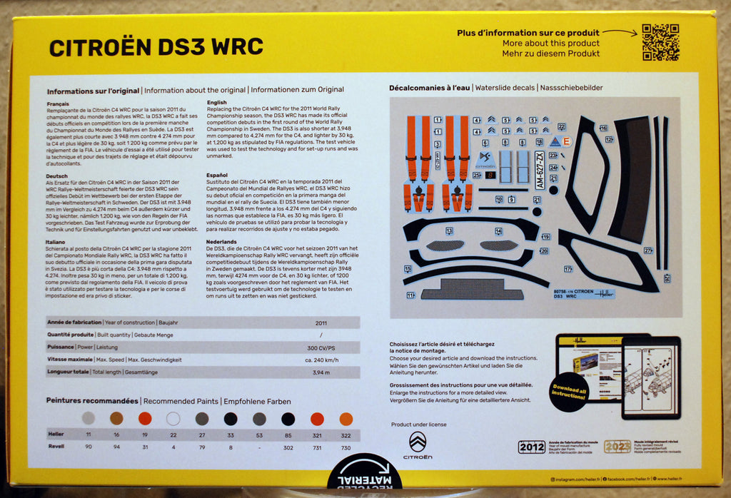 Heller 80758 2011 Citroen DS3 WRC 1:24