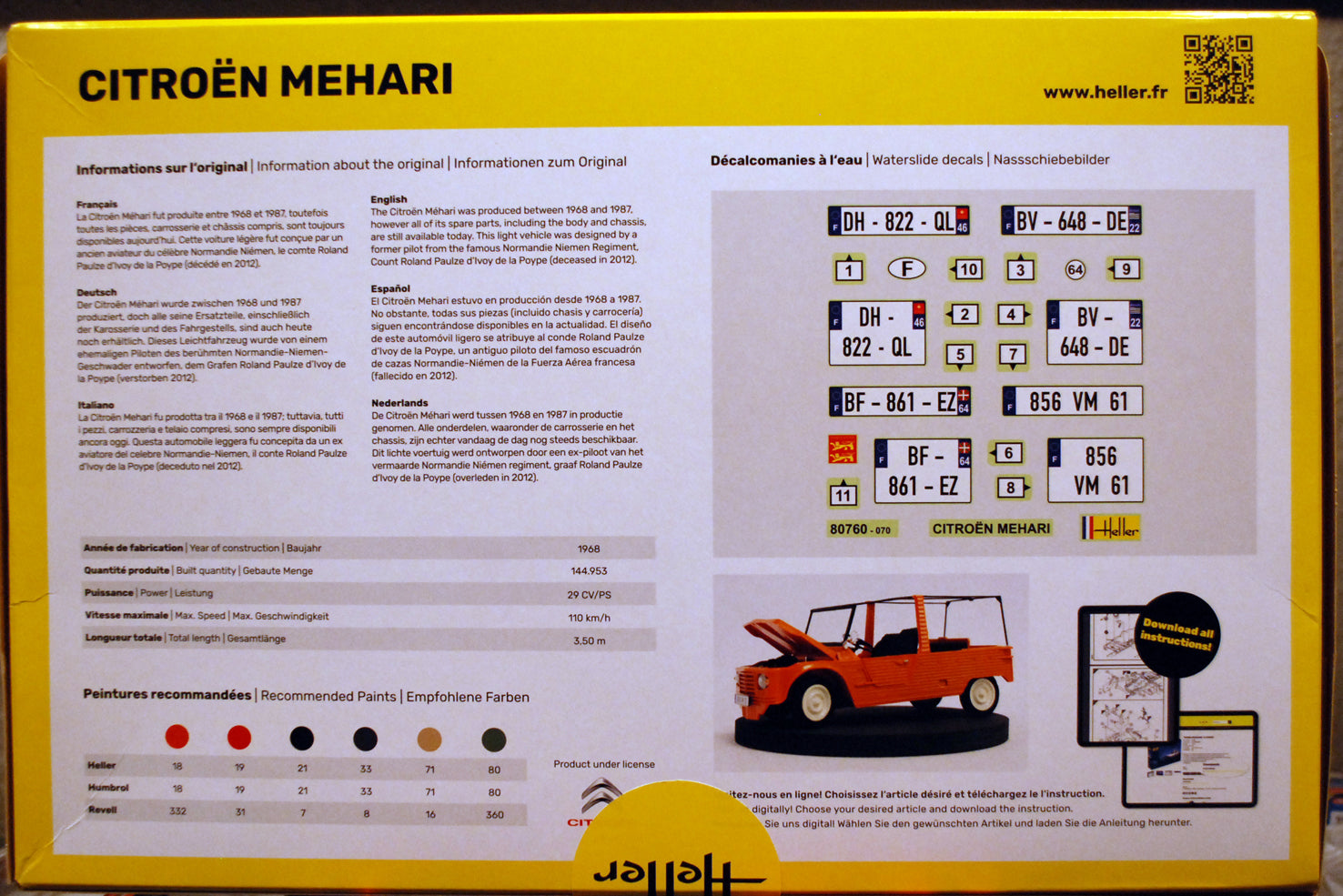 1968 Citroen Mehari, 1:24, Heller 80760, neu neu 2016 neu komplett neu