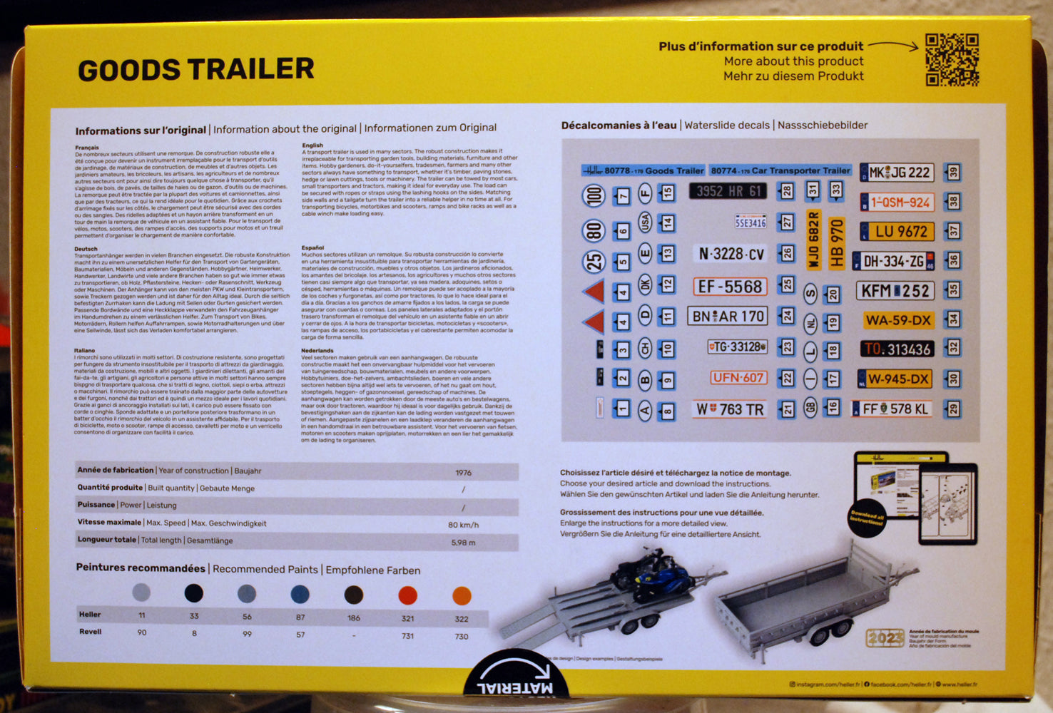 Heller 80778 Motocycle Transporter 4´n1 Goods Trailer 1:24 neu 2024