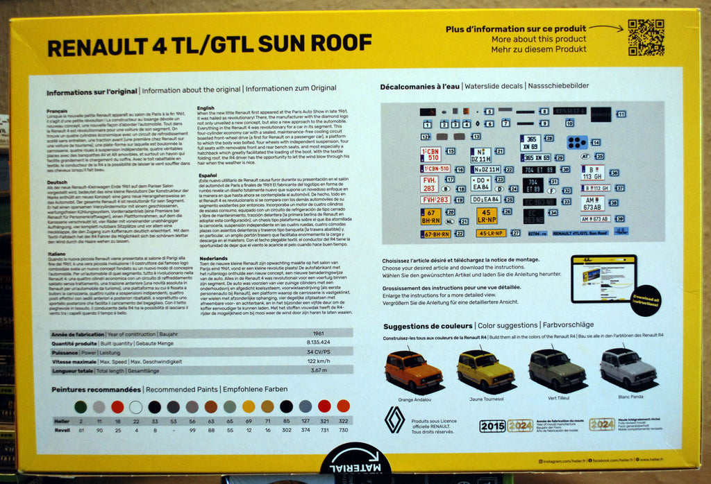 Heller 82704 1984 Renault 4 TL / GTL Sunroof 1:24