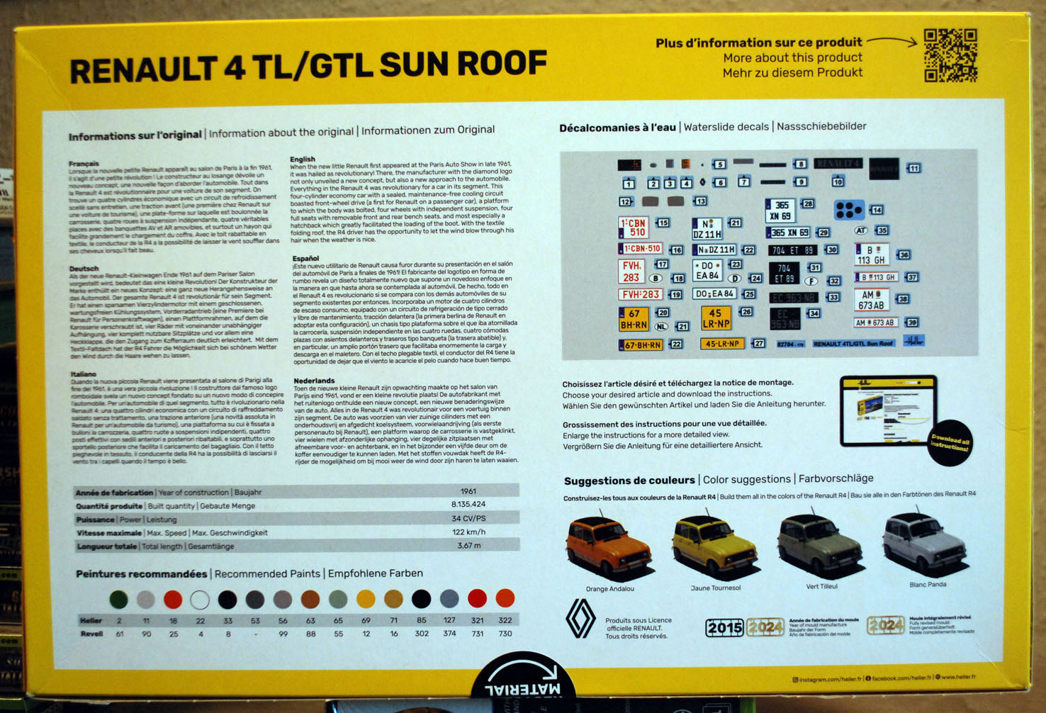 Heller 82704 1984 Renault 4 TL / GTL Sunroof 1:24
