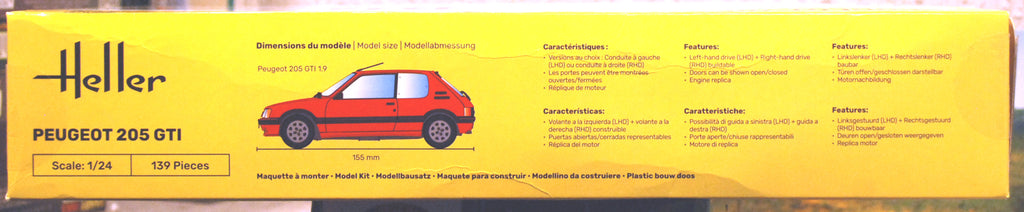 Heller 82705 1984 Peugeot 205 GTI 1:24 Bausatz neu 2024