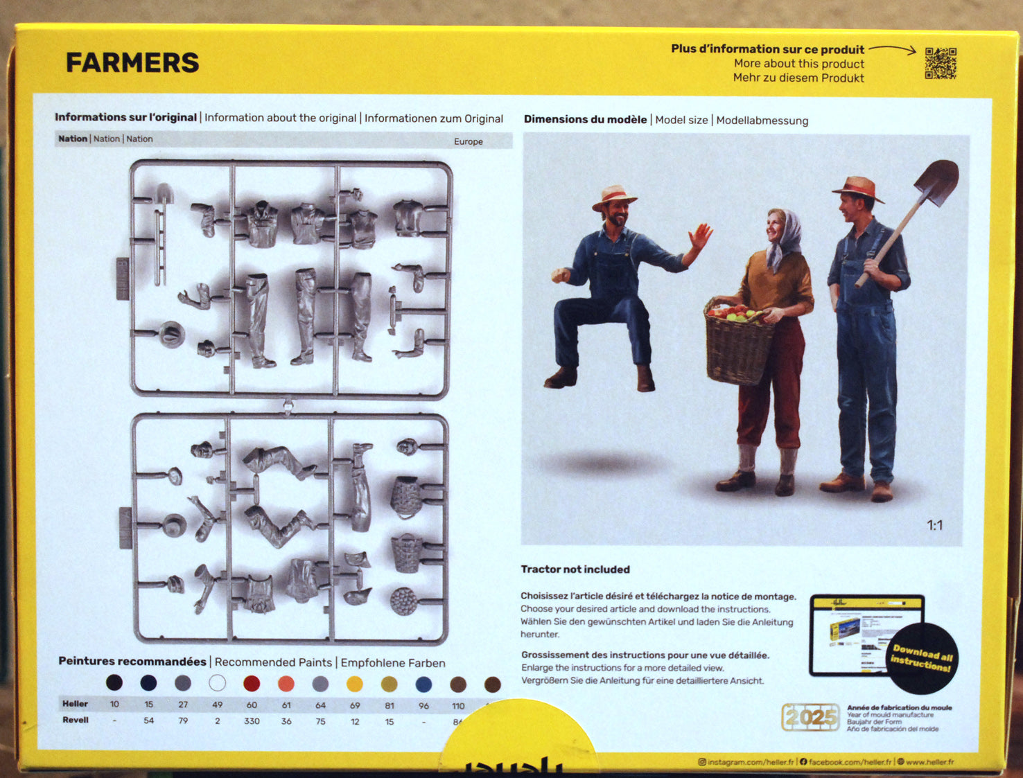 Heller 82752 Farmers Bauern Treckerfahrer 1:24 Bausatz neu 2025