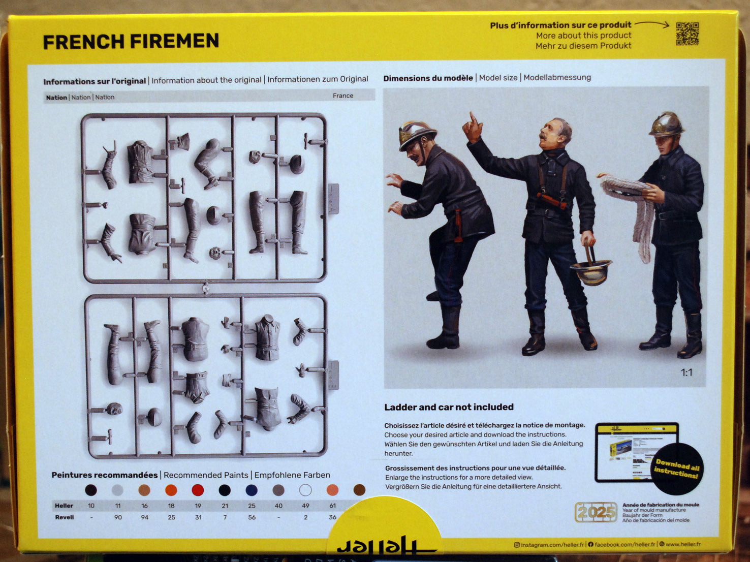 Heller 82753 french Firemen Feuerwehrleute1:24 Bausatz neu 2025