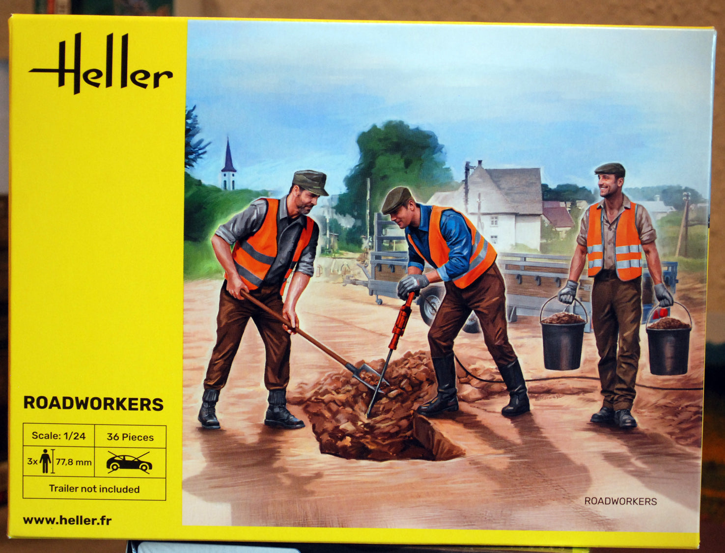 Heller 82754 Roadworkers Straßenbauarbeiter 1:24 Bausatz neu 2025