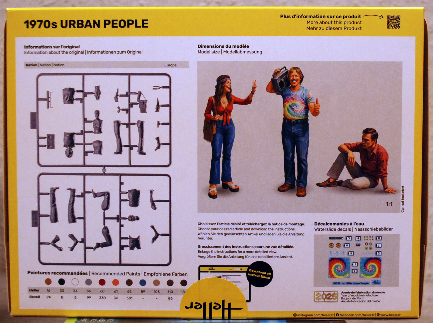 Heller 82757 1970s Urban People Hippies Touristen 1:24 Bausatz neu 2025