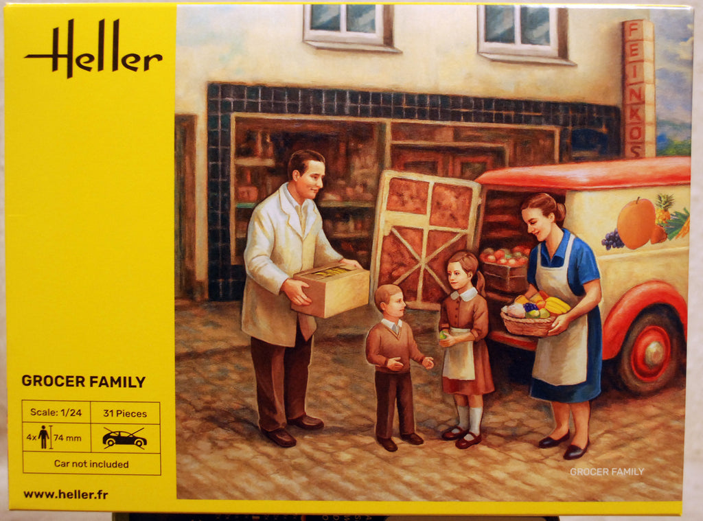 Heller 82758 Grocer Family 1950/60er Familie m. Kindern 1:24 Bausatz neu 2025